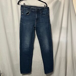 American Eagle Outfitters Men's Dark Blue Straight Jeans